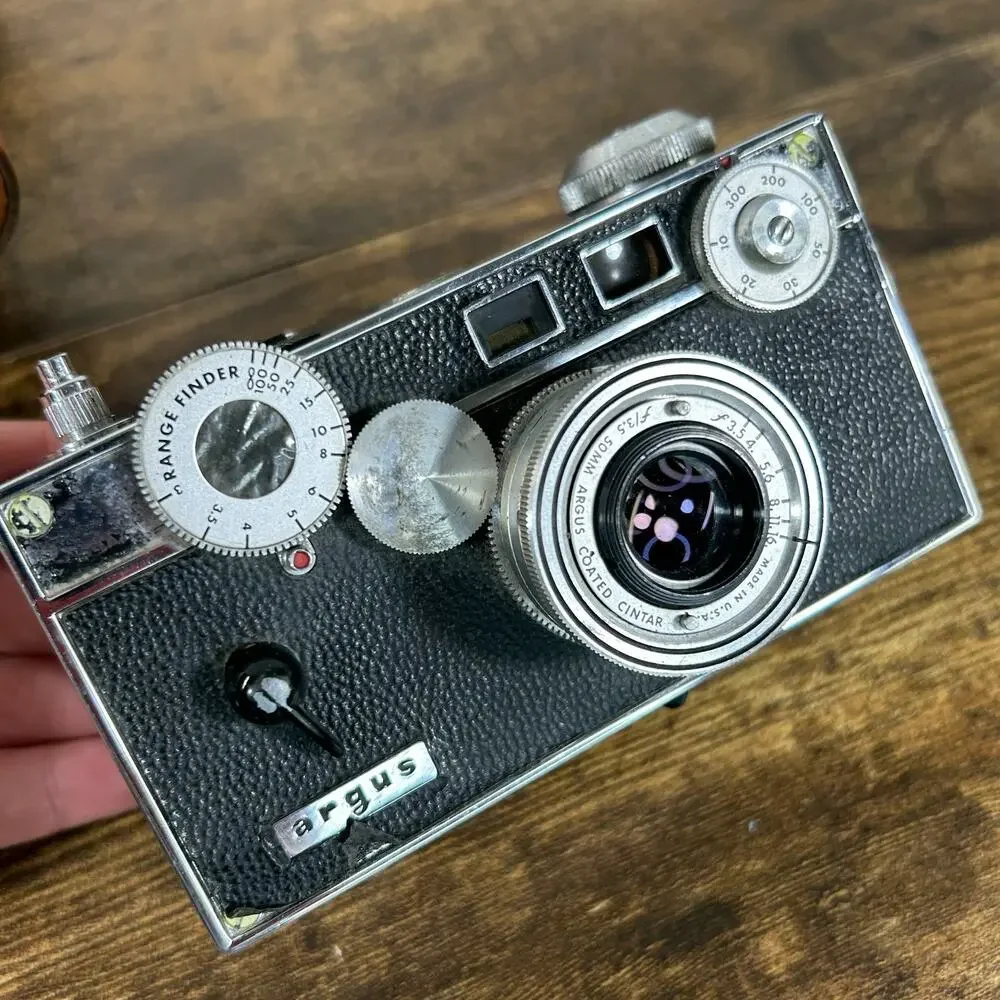 VINTAGE Argus C3 Rangefinder 35mm Film Camera w/ Cintar 50mm lens + Leather Case